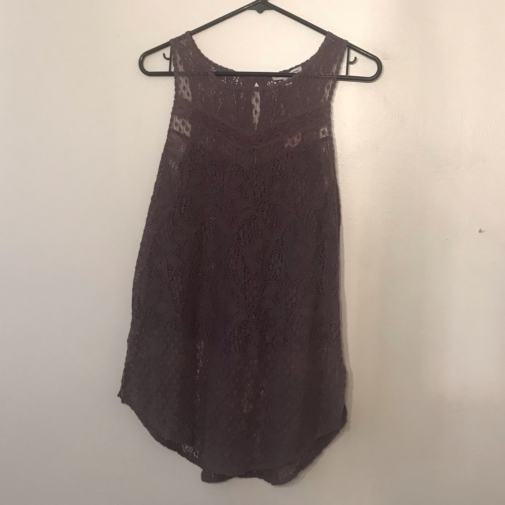 Purple Stitched Tank Top